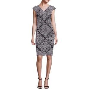 Tadashi Shoji Sheath Dress Women's Black & White Size 2